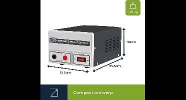 Velleman Laboratoriumvoeding, labovoeding, vaste schakelende voeding, niet-regelbaar, 13.8 VDC/10 A, stroombegrenzing, bescherming tegen kortsluiting, zekering