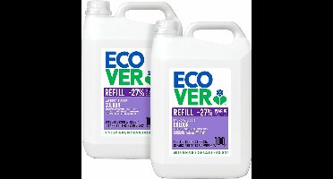 Ecover - Vloeibaar Wasmiddel Kleur - Voordeelverpakking 2 x 5 L - 200 wasbeurten - Kleurbescherming & Pluisverwijdering - Plantaardig & Biologisch afbreekbaar