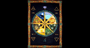Katoenen Wandkleed Pagan Kalender