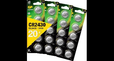 GP Super Lithium CR2430 - batterijen CR2430 - 3V knoopcel batterij - 20 stuks