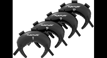 Tunturi Platinum bulgarian power bag - 5-20kg set - Sandbag - Zandzak - Zwart - Incl. gratis fitness app