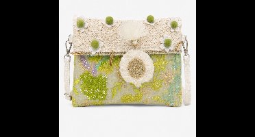 HS Crossbody Tas - Meerdere Uitvoeringen - Lime Bloemen Borduursel