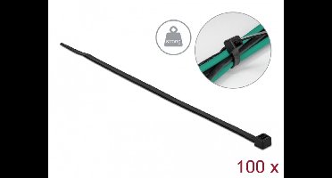 Delock Cable tie with high tensile strength L 300 x W 4.8 mm black 100 pieces