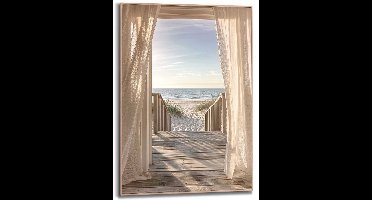 Schilderij Strandpad - 70 x 50 - Hout - REINDERS