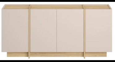 CALICOSY - Buffet met 4 deuren, decor van kasjmier en saffier eiken, L180 cm - ONYX