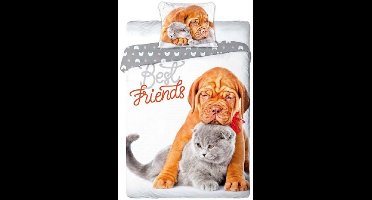 Animal Pictures Cat & Dog - Dekbedovertrek - 140 x 200 / 70 x 90 cm - Katoen