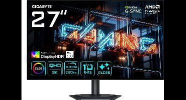 GIGABYTE MO27Q28GR - 2K QHD WOLED Gaming Monitor - 280Hz - 27 Inch