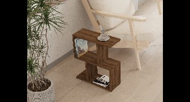 Skye Decor, Bijzettafel, Zet - Walnut, Gemelamineerde spaanplaat, Walnoot, 45 x 17 x 51,4 cm