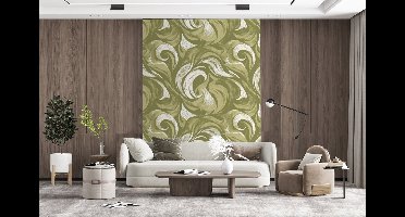 Behang - Fotobehang Abstract - Textuur - Groen - Breedte 160 cm x hoogte 220 cm