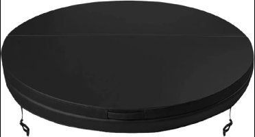 W'eau Ronde Spa Cover Ø 200 cm – Isolerend Jacuzzi Deksel – Zwart Skai Leer – UV-Bestendig – Energiebesparend – Voor Ronde Hottub
