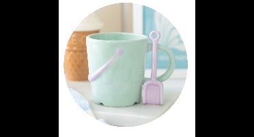 Something Different - Pastel Bucket Mug with Spade Spoon Mok/beker - Multicolours