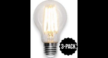 3-Pack | Standaard bol - E27 - 10.5W - Extra Warm Wit - 2700K - Filament - Helder
