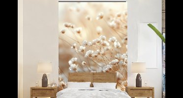Behang - Fotobehang Wilde - Bloemen - Wit - Breedte 160 cm x hoogte 240 cm
