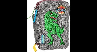 Dino World - Sequin Pattern Triple Pencil Case (410301) /School /Multi