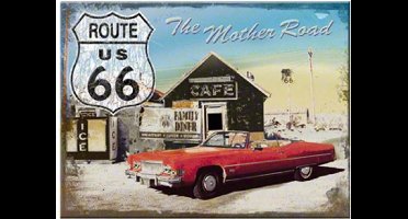 Route 66 The Mother Road Magneet 8x6 cm
