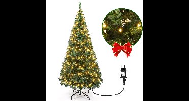 Aigostar Kunstkerstboom met LED verlichting – 180 cm – 300 LED – Warm Wit – Kunstkerstboom - Kerstboom - Metalen standaard - Groen