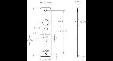 Starx Deurklink Blok Kortschild met Toiletsluiting WC63-8 - Deurkruk Aluminium - Voor Binnendeuren van 38 t/m 45 mm - Afmeting Schild 180 x 41 mm - Kleur Aluminium F9