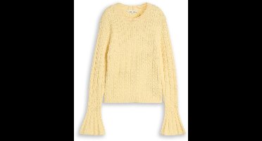 Tom Tailor Denim - Gebreide trui met kabelpatroon - Maat XS - soft vanilla yellow