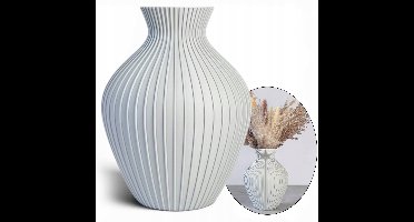 Decoratieve 3D Vaas 25 cm - Modern, Geribeld & Onbreekbaar