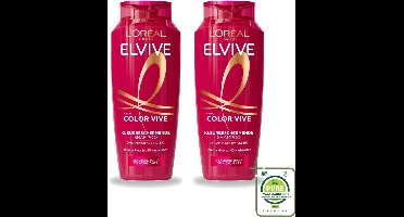2 x L’Oréal Paris Elvive – Shampoo – Color Vive – Gekleurd Haar – 250 ml - Grootverpakking - Vaatwasstrips - Kleurbehoud Haar - Glans Haar - Gekleurd Haar - Highlights - Wasbeurten