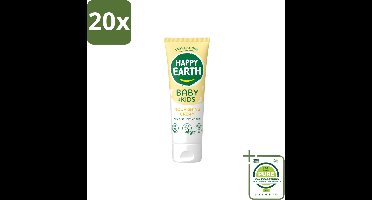 20 x Happy Earth – Nourishing Cream – 100% Natuurlijk Baby & Kids – 75 ml - Grootverpakking - Vaatwasstrips - Natuurlijke Crème - Gevoelige Huid - Baby Crème - Droge Huid - Sheaboter