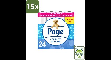 15 x Page - Compleet Schoon - Toiletpapier - 2-Laags - Comfortabel & Zacht - 24 Rollen - Grootverpakking - Vaatwasstrips - Toiletpapier - 2-laags Toiletpapier - 3D Wave™ - Katoen - Hygiëne