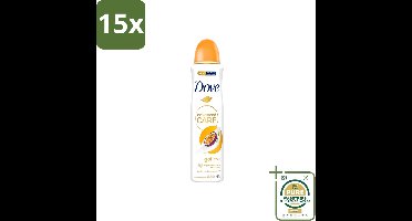 15 x Dove – Deodorant Spray – Passion Fruit – 250 ml - Wasstrips - Passievrucht Deodorant - Frisse Deodorant Spray - Passievrucht Geur - Deodorant Spray - Okselhuid Verzorging