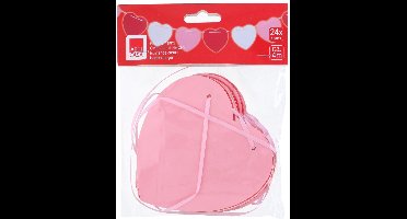 Arti Casa Slinger Harten - Valentijn Decoratie - Gemaakt Van Papier - Gemakkelijk Op Te Hangen In Huis - Lengte Van 4 Meter - Romantische Sfeer Voor Binnen - Kleuren Roze, Wit En Rood