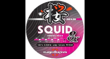 Sakura Squid 8 Gevlochten Vislijn 150 M Blauw 0.200 mm