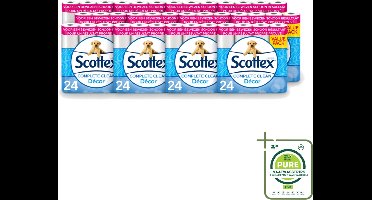 12 x Scottex - Toiletpapier - 2-laags - 24 Rollen - Grootverpakking - Vaatwasstrips - Toiletpapier - 2-laags - 24 Rollen - Zachtheid - Kracht