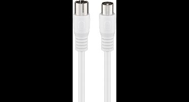 Goobay antennekabel 1 m class A met 85 dB en dubbele afscherming, coax-stekker naar coax-contrastekker, vernikkelde contacten, voor tv en radio