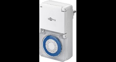 Goobay Analoge timer IP44, Gemakkelijk te bedienen mechanische timer voor het stopcontact, wit