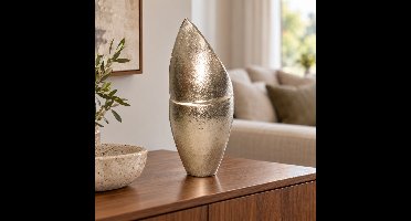 Hoppa! Vaas met schuine bovenrand - Zilver - 18 x 18 x 46 cm (B x D x H)