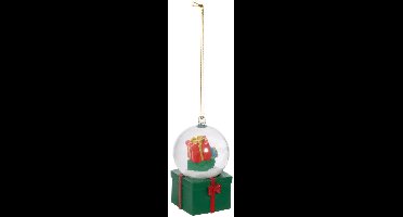 Hangende kerstboomversiering in de vorm van een sneeuwbal, van kunsthars, diameter 7,3 cm