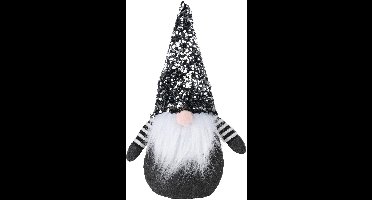 Arti Casa Kerst Kabouter - Gnoom Kerstdecoratie - Gnome 18x36 cm - Kerst Gnome met Glitters - Kerstversiering Gnome Kerst - Zwart