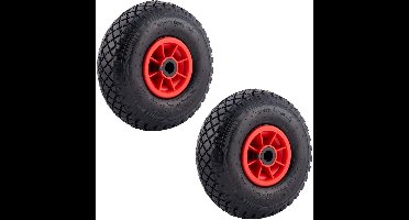 Tarsus Wielenset - Luchtbanden - Kunststof Velg - 260 mm - Rood - 2 stuks