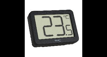 TFA Binnen Thermometer - digitaal - kunststof - zwart - 6 x 2 x 4 cm
