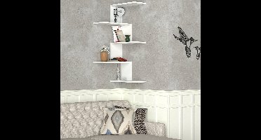 Skye Decor, Wandplank, Caniko - White, Gemelamineerde spaanplaat, Wit, 51,5 x 29,6 x 109 cm