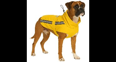Hondenjas – Regenjas hond – Waterdichte hondenregenjas met borst- en buikbedekking – Flamingo Regenjas Ciro Geel – 65 cm
