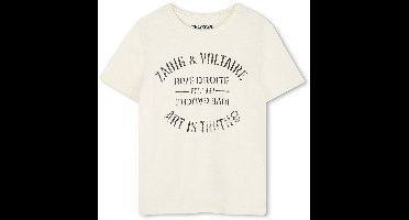Zadig & Voltaire X60464 T-shirt Met Korte Mouwen Beige 6 Years Kinderen