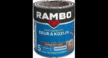 Rambo Pantserbeits Deur & Kozijn Zijdeglans Dekkend - Super Vochtregulerend - Notenhout - 0.75L