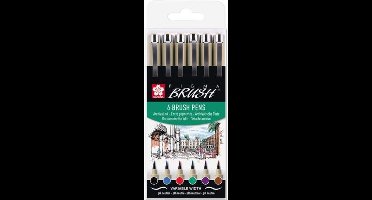 Sakura Pigma Penseel-set etui 6 Basic kleuren
