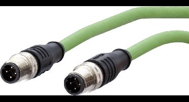 Metz Connect 142M1D11010 M12 Netwerkkabel, patchkabel CAT 5e SF/FTP 1.00 m Groen PUR-mantel, Zuurbestendig, Ozonbestend