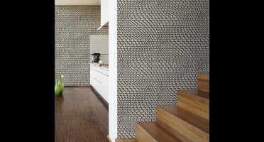 Mac Stopa Vliesbehang 3D Wave Greige-Zilver 32707-3