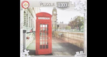 Legpuzzel 1000 Stukjes - (68 x 49 cm) - Puzzel Rode Telefooncel - Kerstcadeau