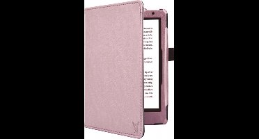 Hoes geschikt voor Kobo Aura Edition 2 - Book Case Kunstleer Wallet Cover Hoesje Roségoud