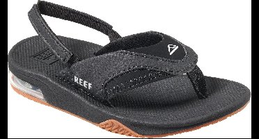 Reef Little Fanning Jongens Slippers - Black/Silver - Maat 23.24