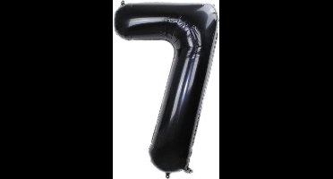 Cijferballon 7 zwart 32inch, kindercrea