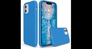 Hoesje Geschikt voor iPhone 12 Mini Hoesje - Nano siliconen Backcover - Soft TPU case met microvezel - Turquoise