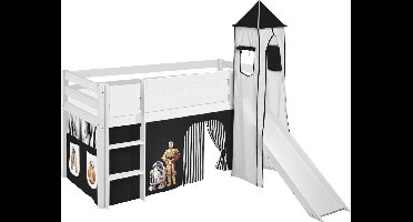 Halfhoogslaper Star Wars Zwart met tent, toren en glijbaan